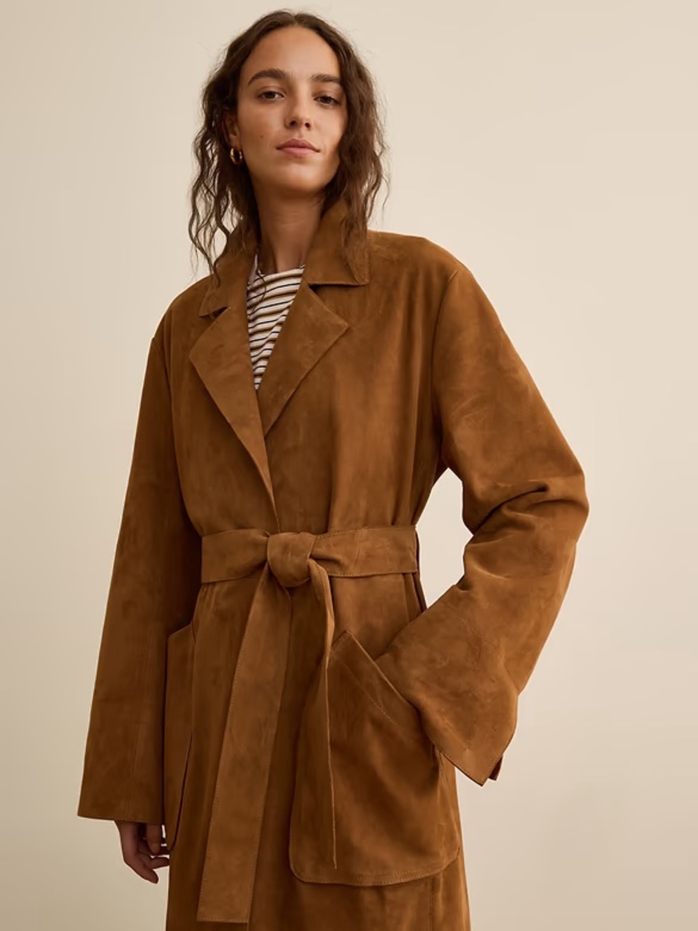 NWT Banana Republic X LA LIGNE THE SUEDE WRAP COAT sz S